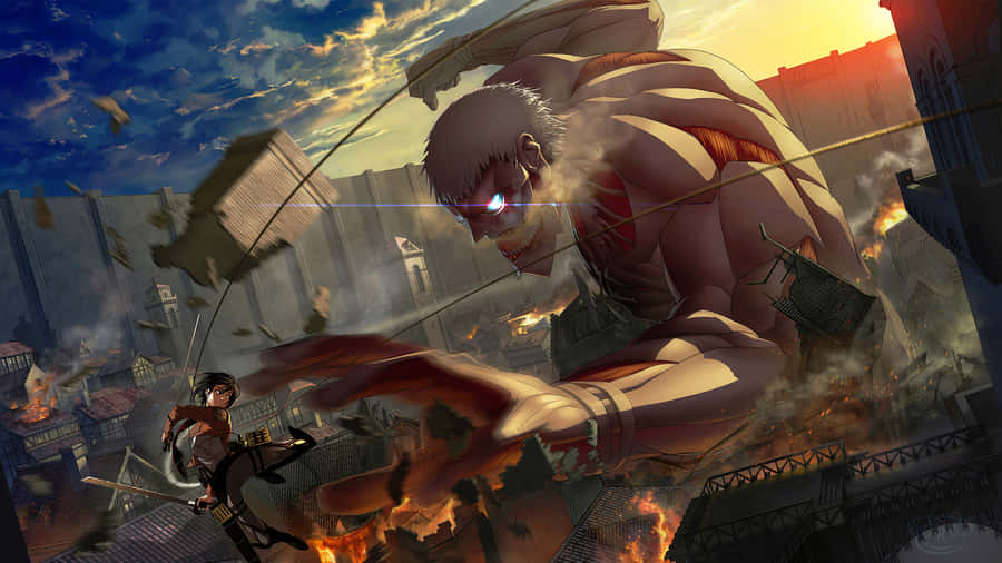 Stunning Hd Image Of Armored Titan Wallpaper
