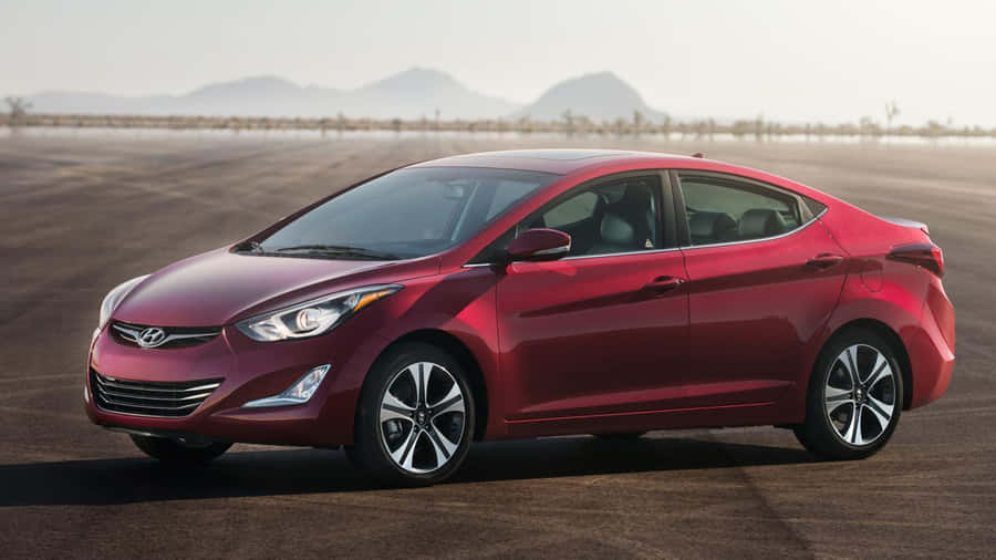 Stunning Hyundai Elantra In Vibrant Red Wallpaper