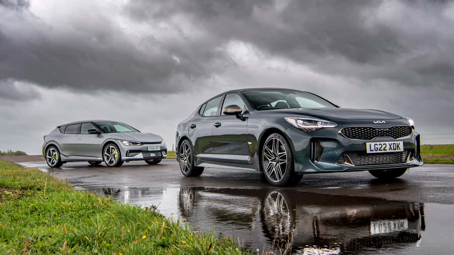 Stunning Kia Stinger Sports Sedan In Action Wallpaper