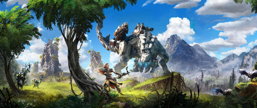 Stunning Landscape Displayed On A 4k Pc Monitor Wallpaper