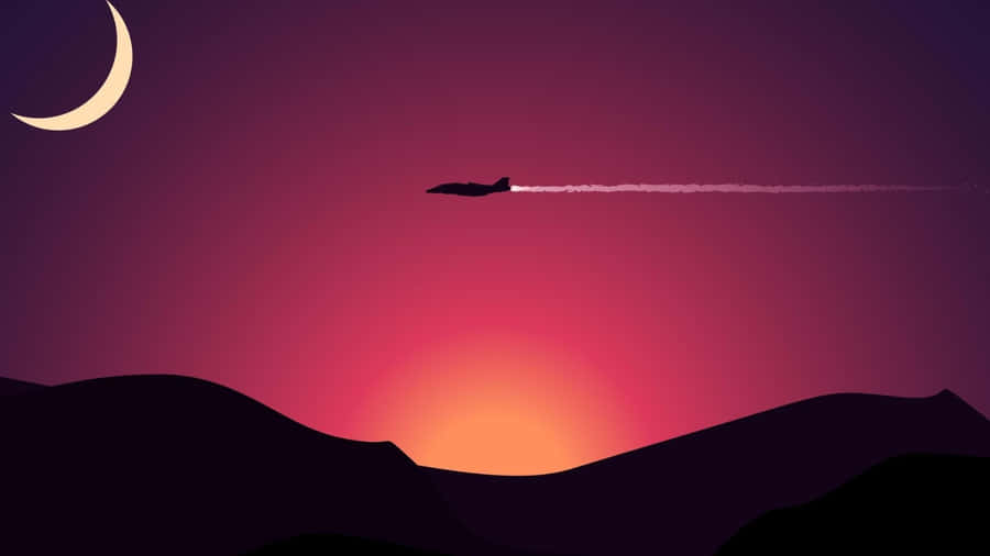 Stunning Minimalist Sunset Wallpaper