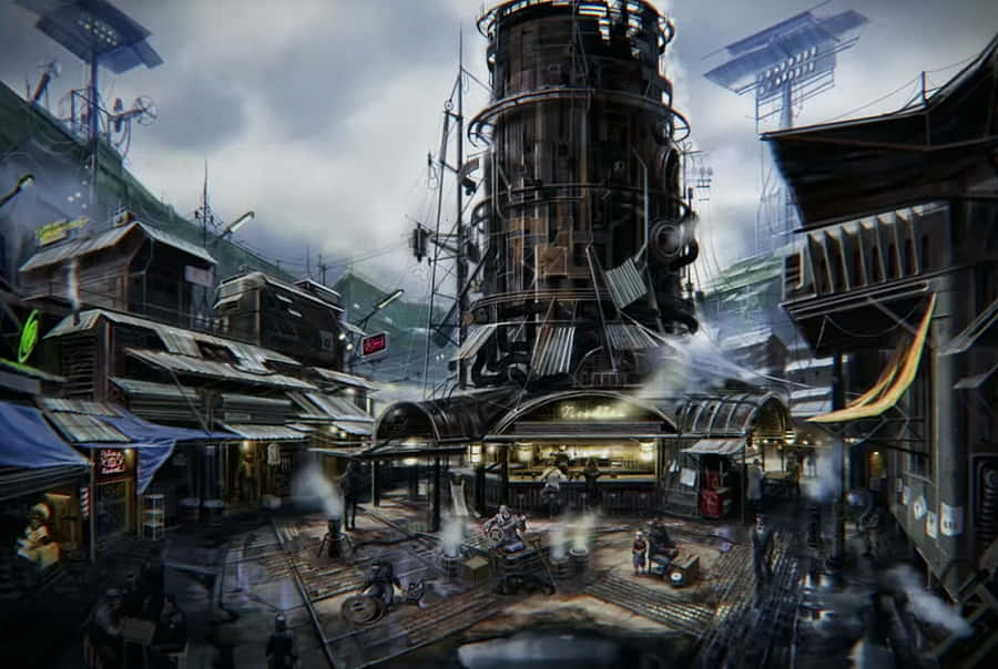 Stunning Night View Of Diamond City Wallpaper