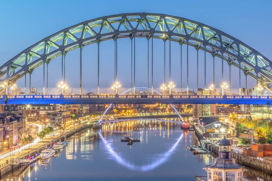 Stunning Night View Of The Tyne Bridge, Newcastle Upon Tyne Wallpaper