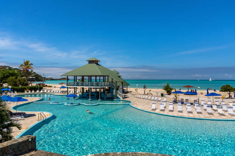 Stunning Ocean View At Tropical Beach Resort Wallpaper