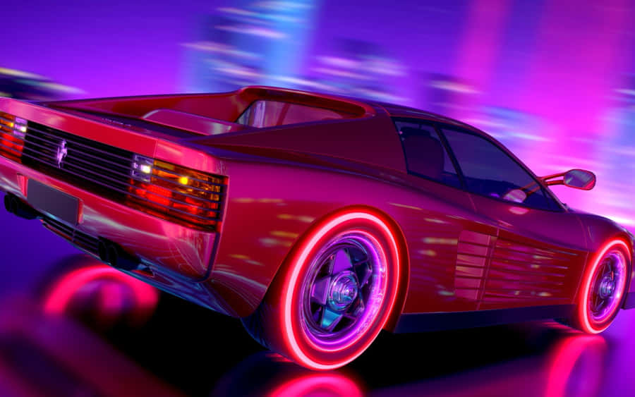 Stunning Red Ferrari Testarossa In Action Wallpaper