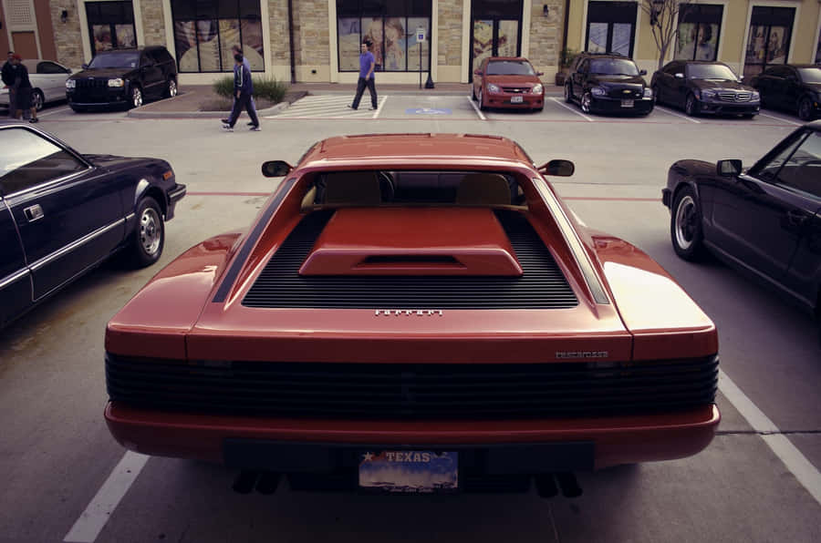 Stunning Red Ferrari Testarossa In Its Prime Wallpaper