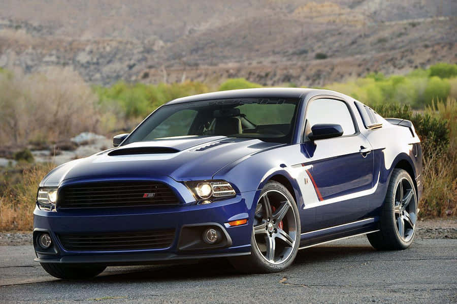 Stunning Red Ford Mustang Roush Roars On The Road Wallpaper