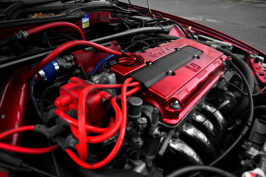 Stunning Red Honda Civic Del Sol Wallpaper