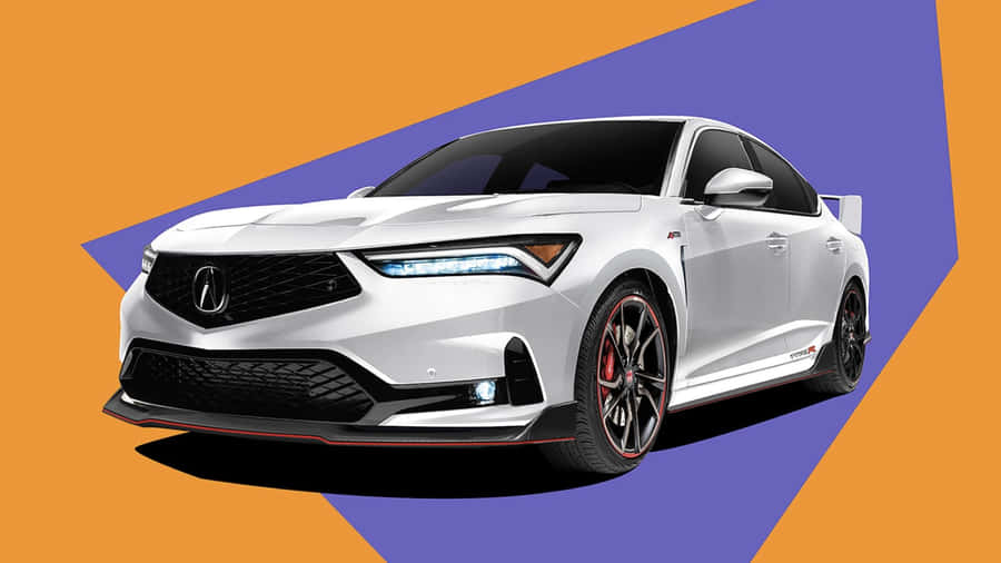 Stunning Silver Acura Integra On Display Wallpaper