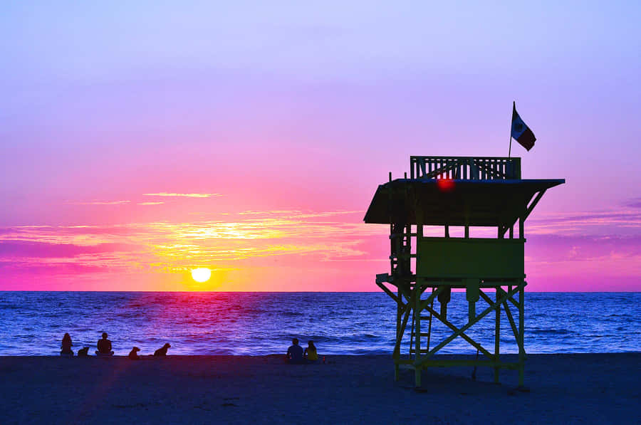 Stunning Sunset At A Mexican Beach Wallpaper