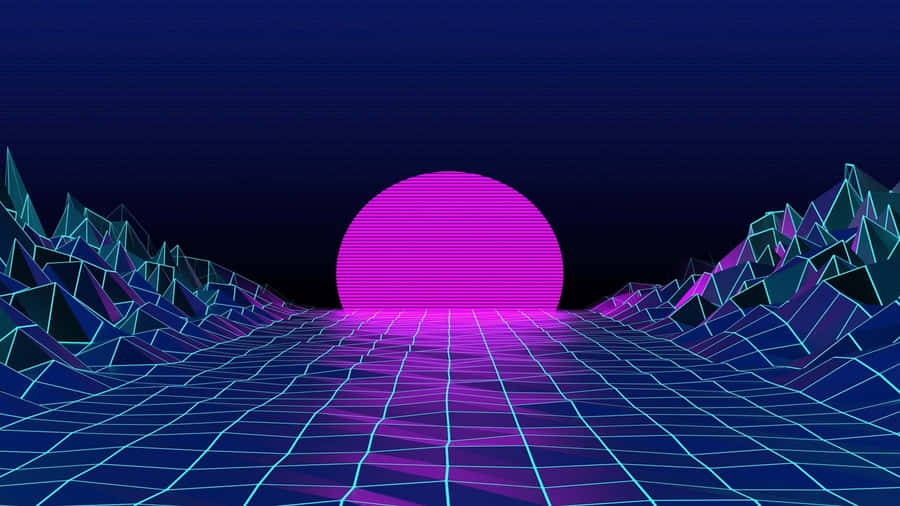 Stunning View Of A Vibrant, Colorful City Skyline At Night Displayed On A Qled Tv Wallpaper