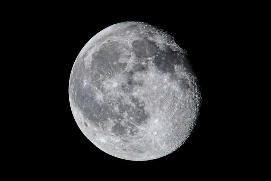 Stunning View Of A Waning Gibbous Moon Wallpaper