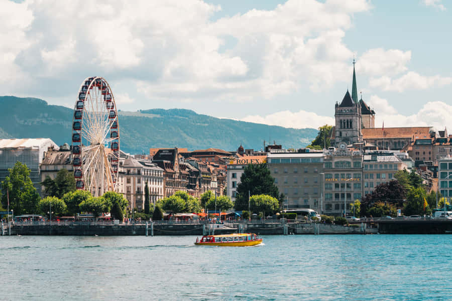 Stunning View Of Geneva, Switzerland Wallpaper