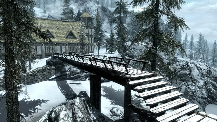 Stunning View Of Heljarchen Hall In A Serene Landscape Wallpaper