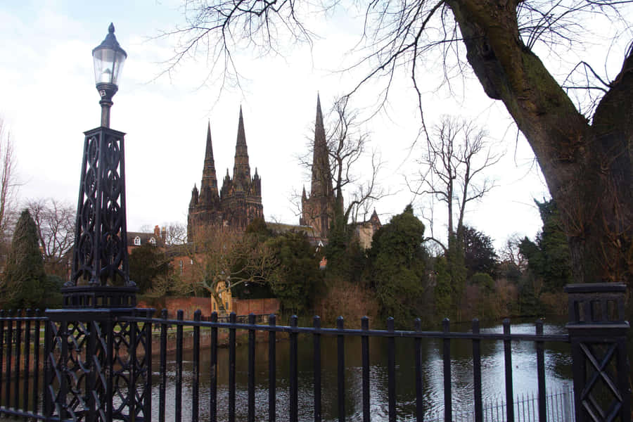 Stunning View Of Lichfield Cathedral Wallpaper