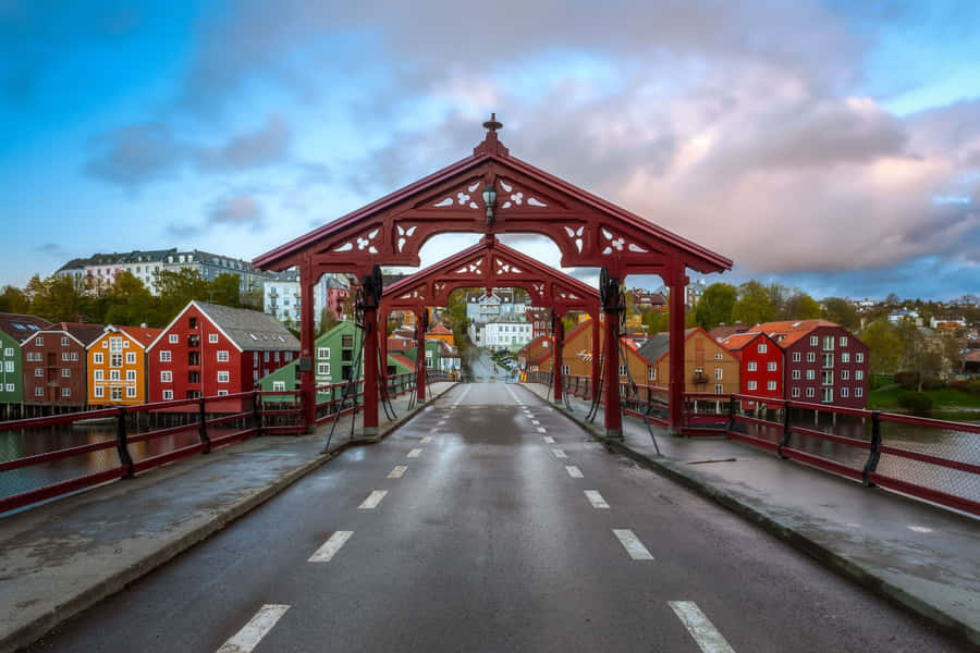 Stunning View Of The Historic Nidaros Cathedral In Trondheim, Norway Wallpaper