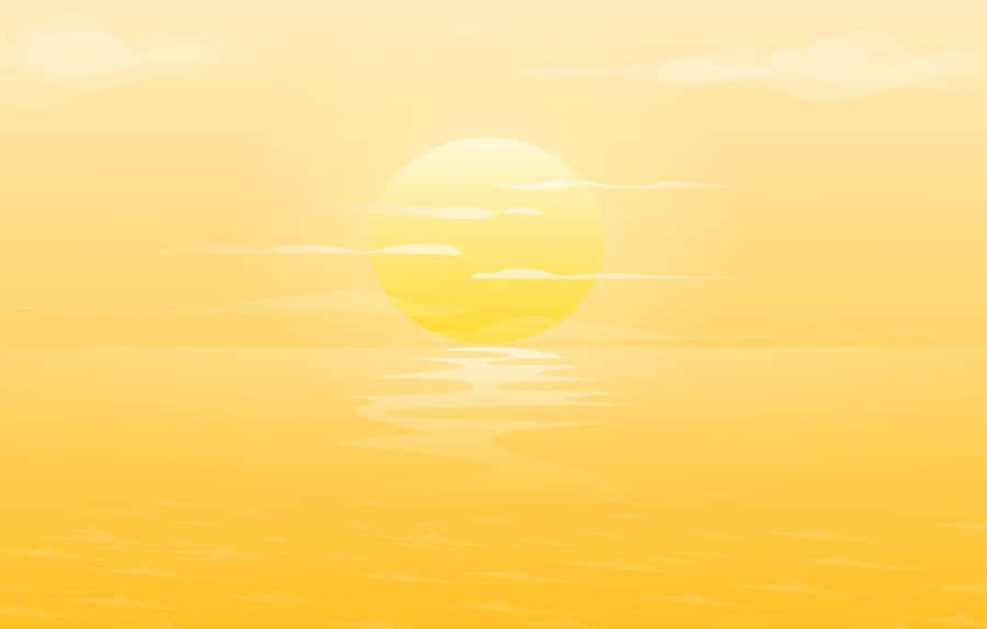 Stunning Yellow Sunset Over The Horizon Wallpaper