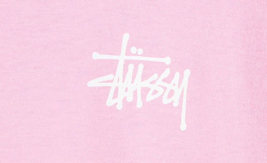 Stussy Logo Pink Fabric Background Wallpaper