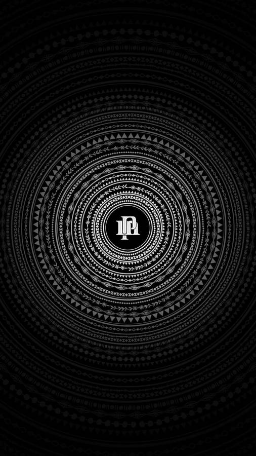 Stylish Black Circles Middle Logo Wallpaper