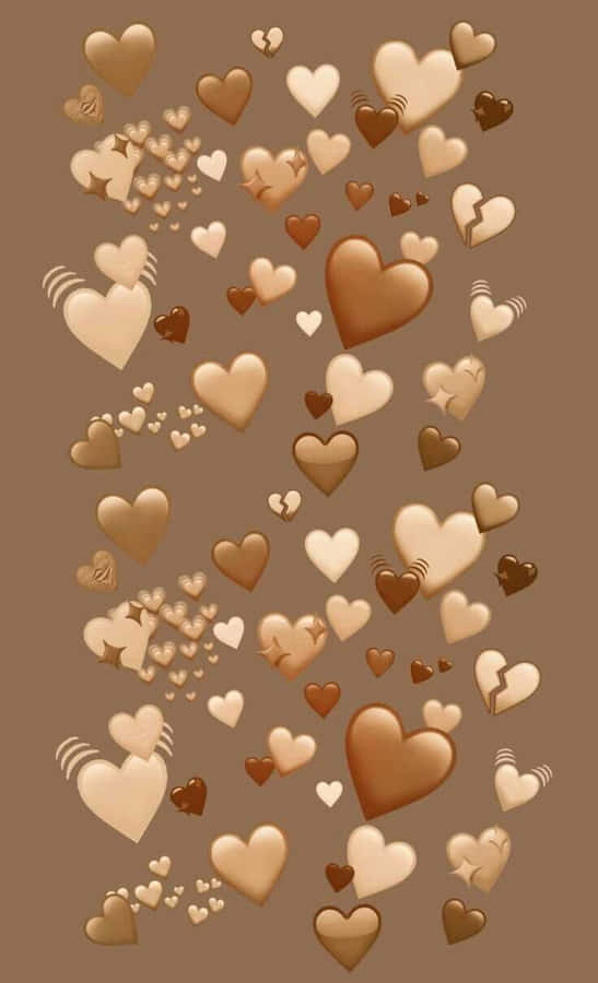 Stylish Brown And Gold Geometric Design Wallpaper