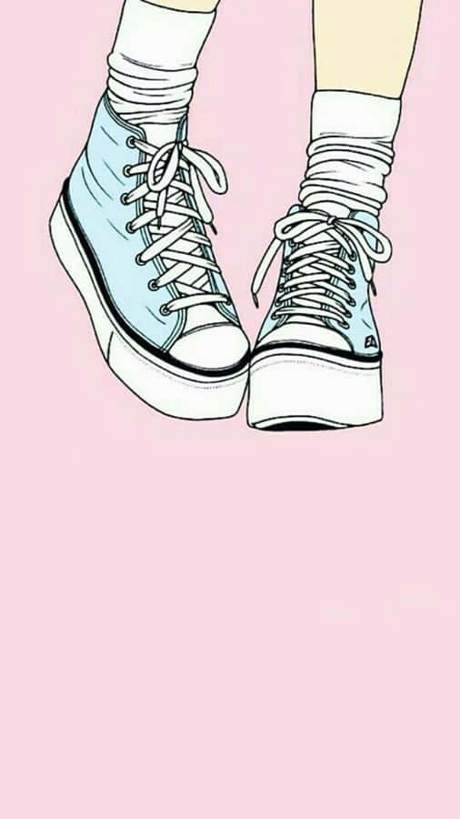 Stylish Colorful High Heels On A Shelf Wallpaper