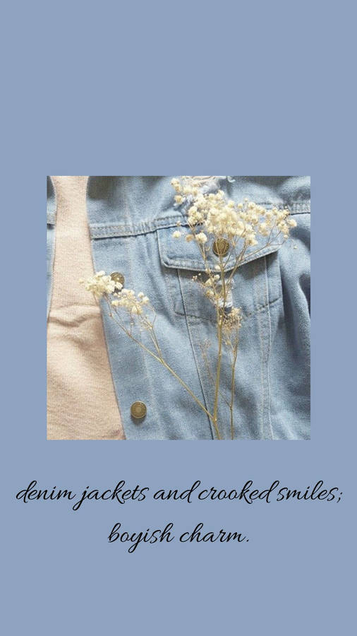 Stylish Denim Blue Jacket On Solid Cerulean Background Wallpaper
