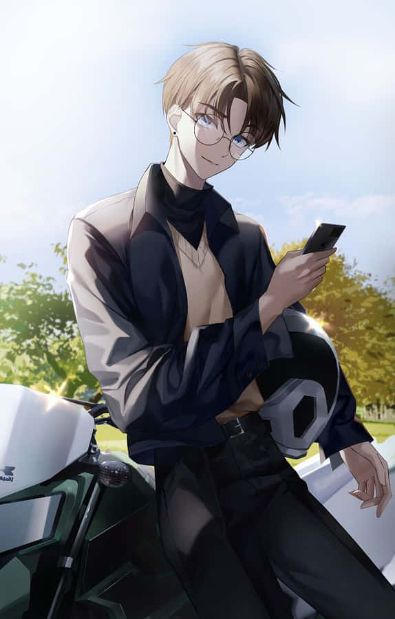 Stylish Detective With Smartphone Wallpaper