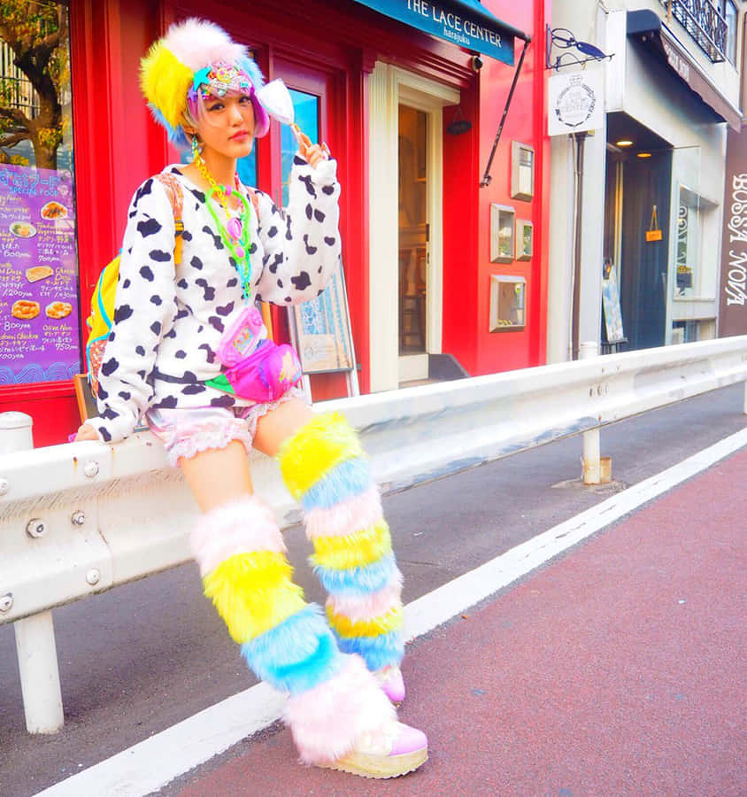 Stylish Harajuku Girls In Eye-catching Outfits Wallpaper