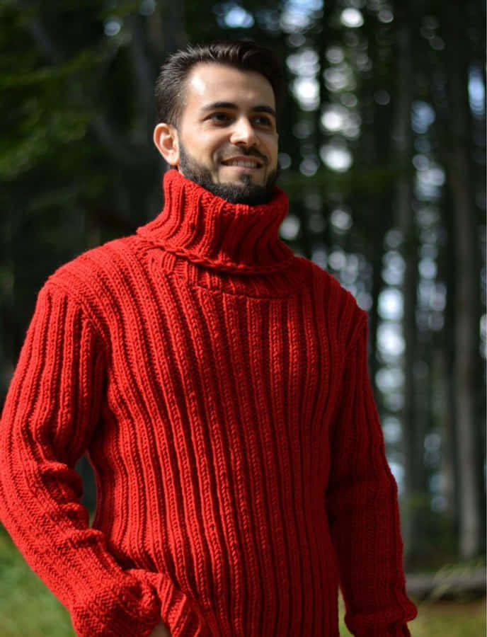 Stylish Red Sweater On White Background Wallpaper