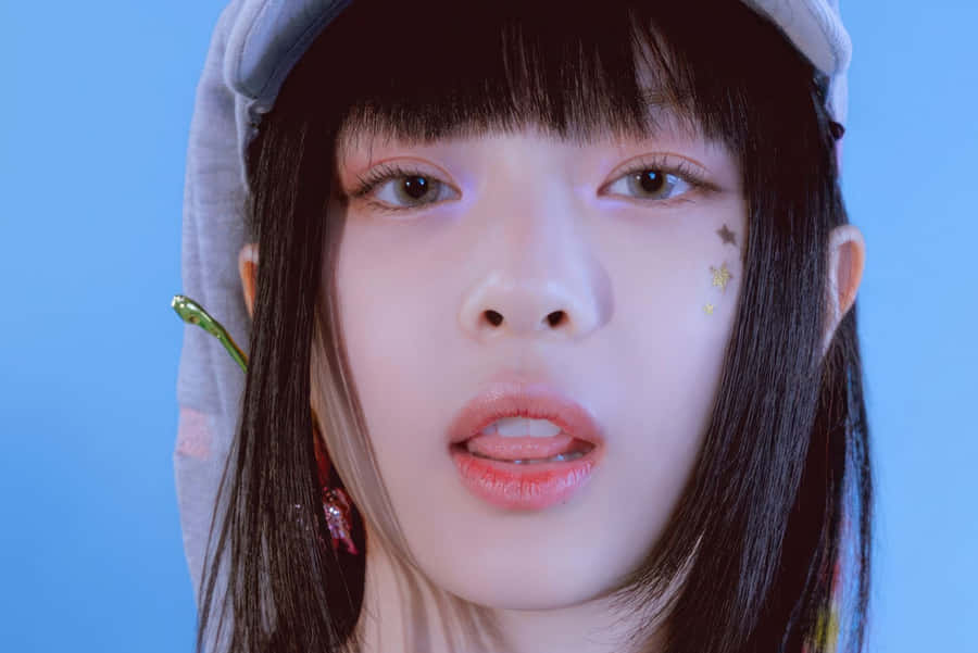 Stylish Youth Portraitwith Blue Background Wallpaper