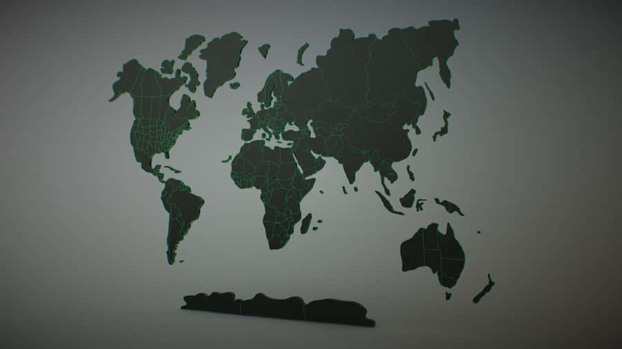 Stylized World Map3 D Wallpaper