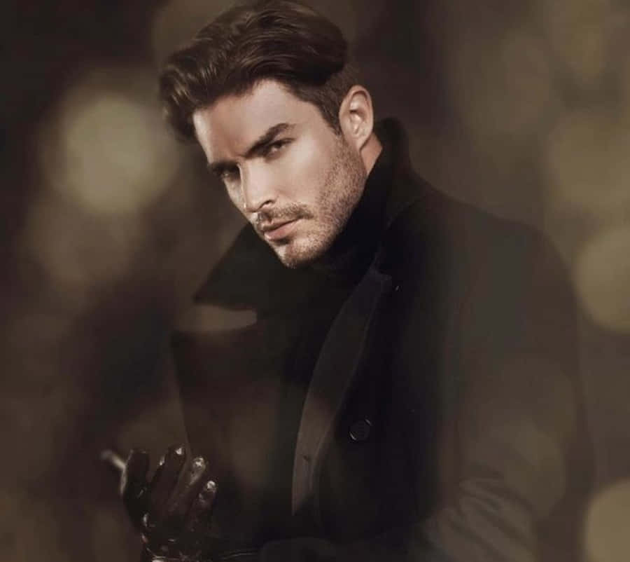 Suave Handsome Model In Black [wallpaper] Wallpaper