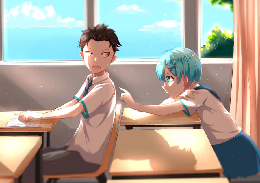 Subaru Natsuki In A Moment Of Determination Wallpaper