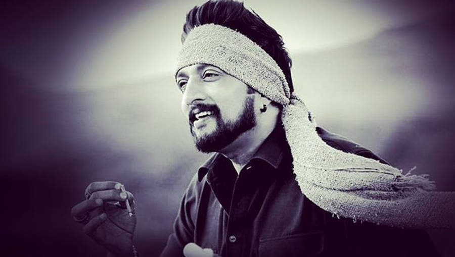 Sudeep In Black And White Wallpaper