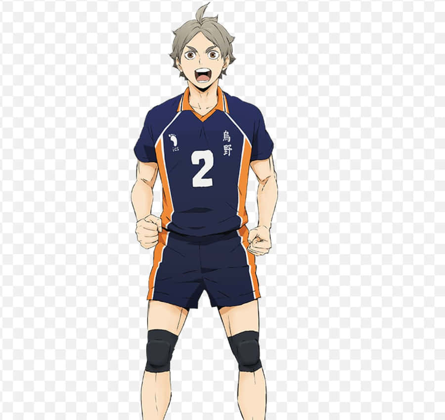 Sugawara Koshi In Action On The Volleyball Court Wallpaper