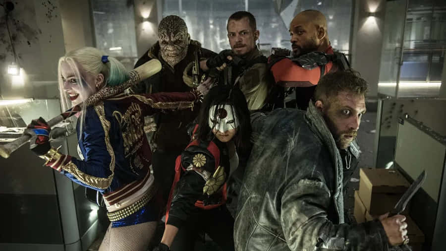 Suicide Squad Team Action Pose Wallpaper