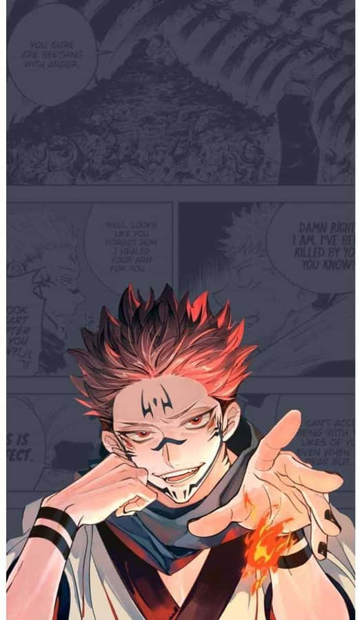 Sukuna_ Manga_ Panel_ Flaming_ Hand.jpg Wallpaper