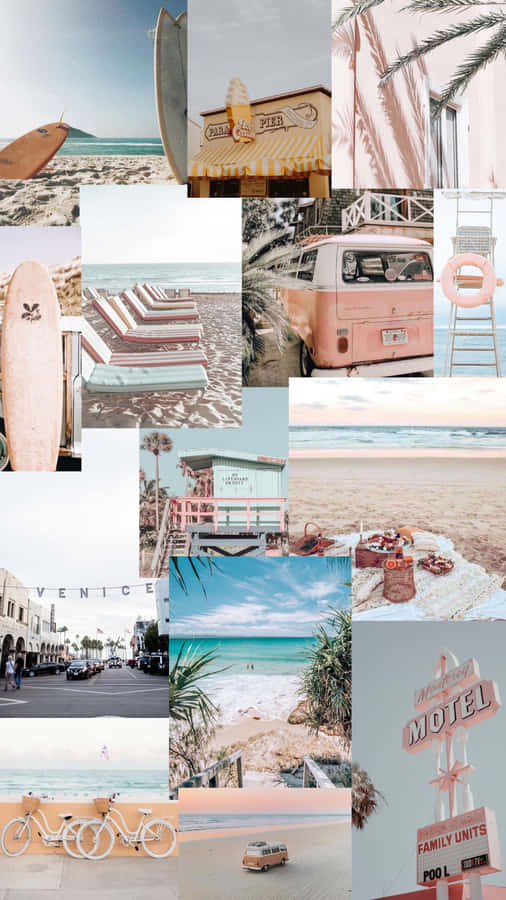 Summer Beach Aesthetic Collage.jpg Wallpaper