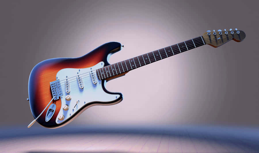 Sunburst Electric Guitar Levitation Wallpaper