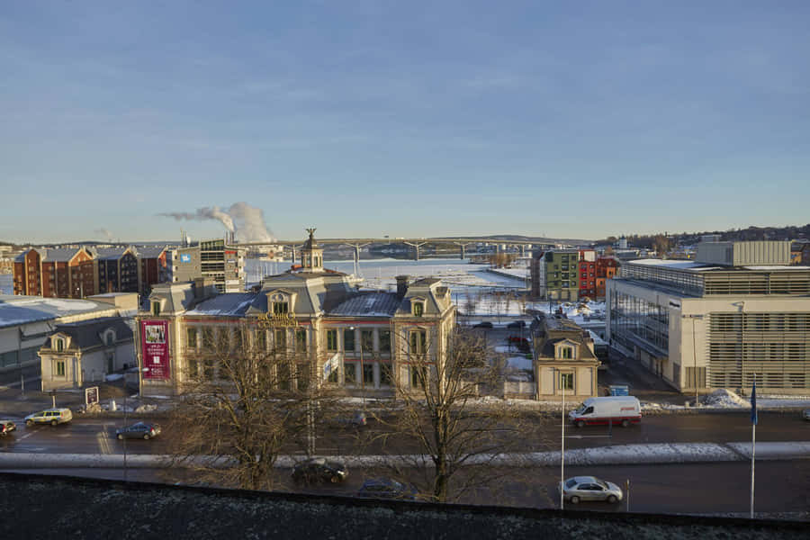 Sundsvall Cityscape At Sunset Wallpaper