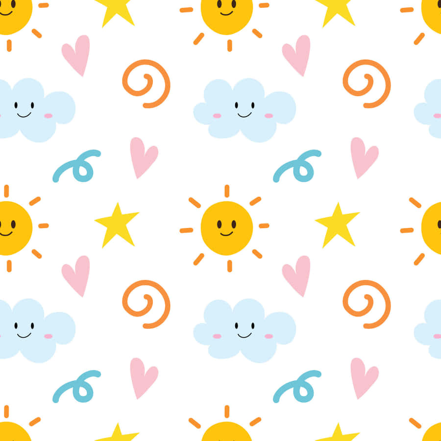 Sunny_and_ Cloudy_ Weather_ Pattern Wallpaper