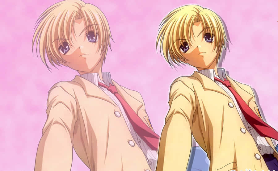 Sunohara Youhei, The Animated Character From Clannad Series. Showing A Smile. Wallpaper