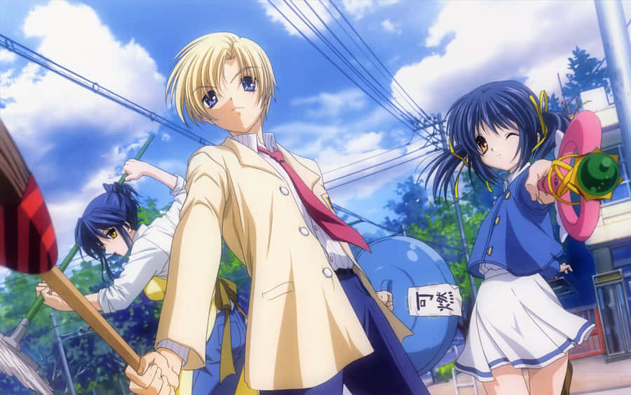 Sunohara Youheiand Friends Animated Scene Wallpaper