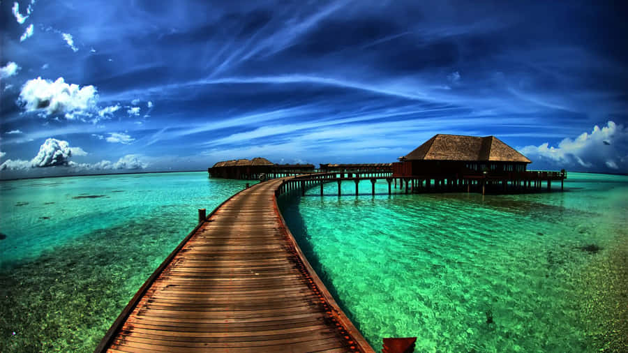 Sunset At The Maldives Beach Resort Wallpaper