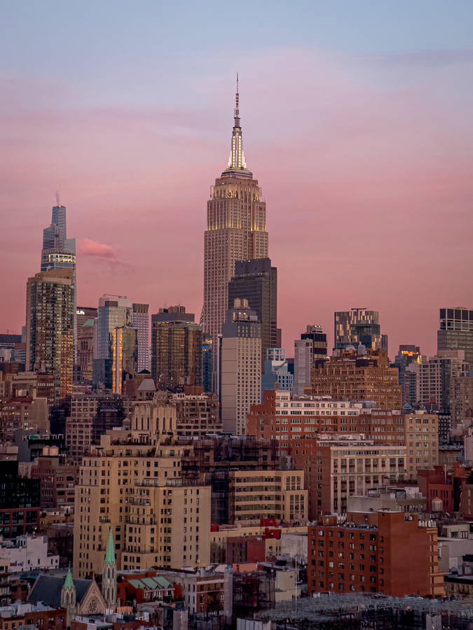Sunset Cityscapes Of New York Iphone Wallpaper