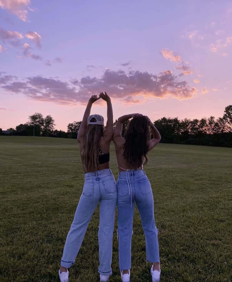 Sunset Friends Pose.jpg Wallpaper