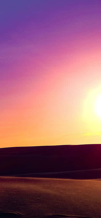 Sunset Gradient Sky Desert Wallpaper