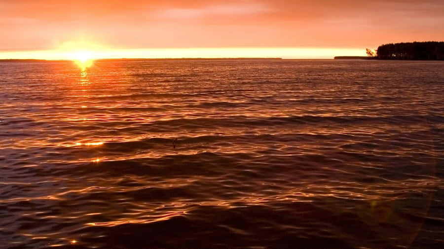 Sunset Landscape: Serene Golden Hour Wallpaper