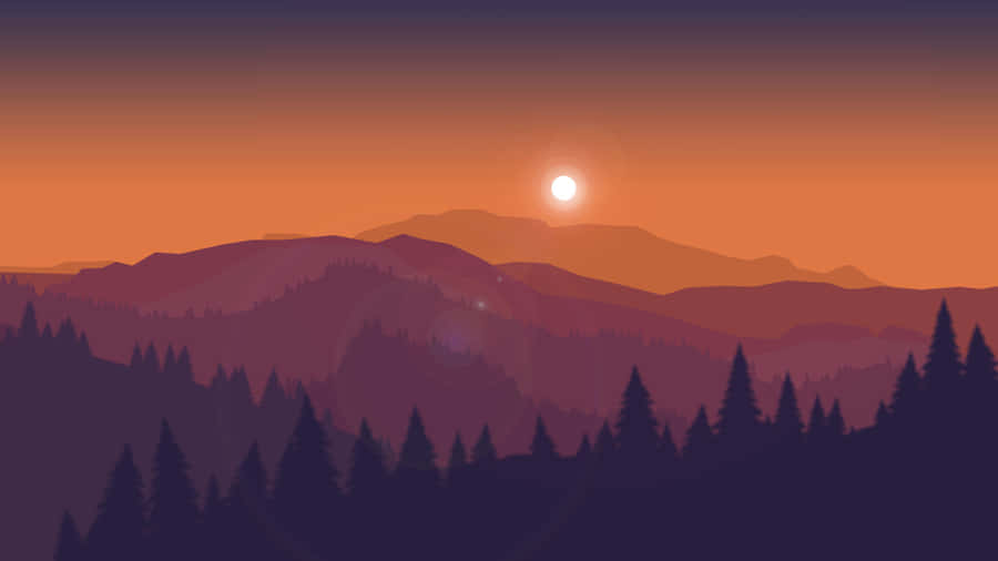 Sunset Mountain Landscape Wallpaper