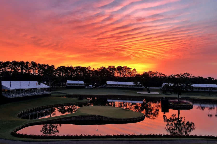 Sunset Over Players Championship Golf Course Wallpaper